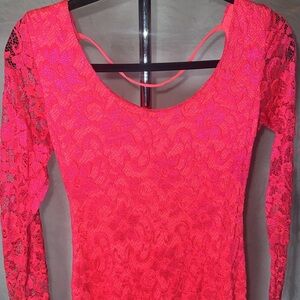 Sexy Eye Catching Hot Pink Lacey Dress
